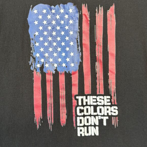 Hanes Mens 2XL Black Graphic Cotton T-Shirt, "These Colors Don't Run" - Picture 2 of 8
